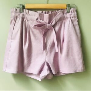 Express Paper Bag Shorts Size M New Purple-Pink